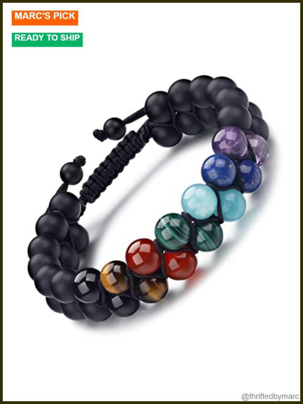 7 Chakra Healing Crystal Bracelet Natural Stones Tiger Eye Obsidian Amethyst